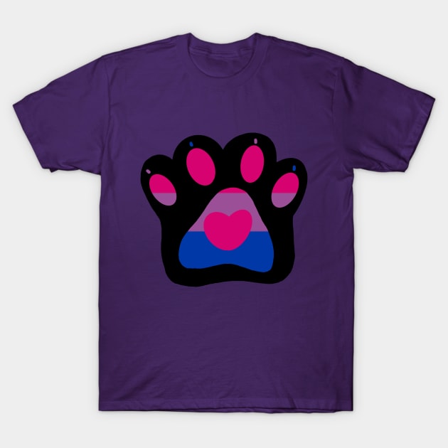 Bisexual Paw Print T-Shirt by Witchvibes